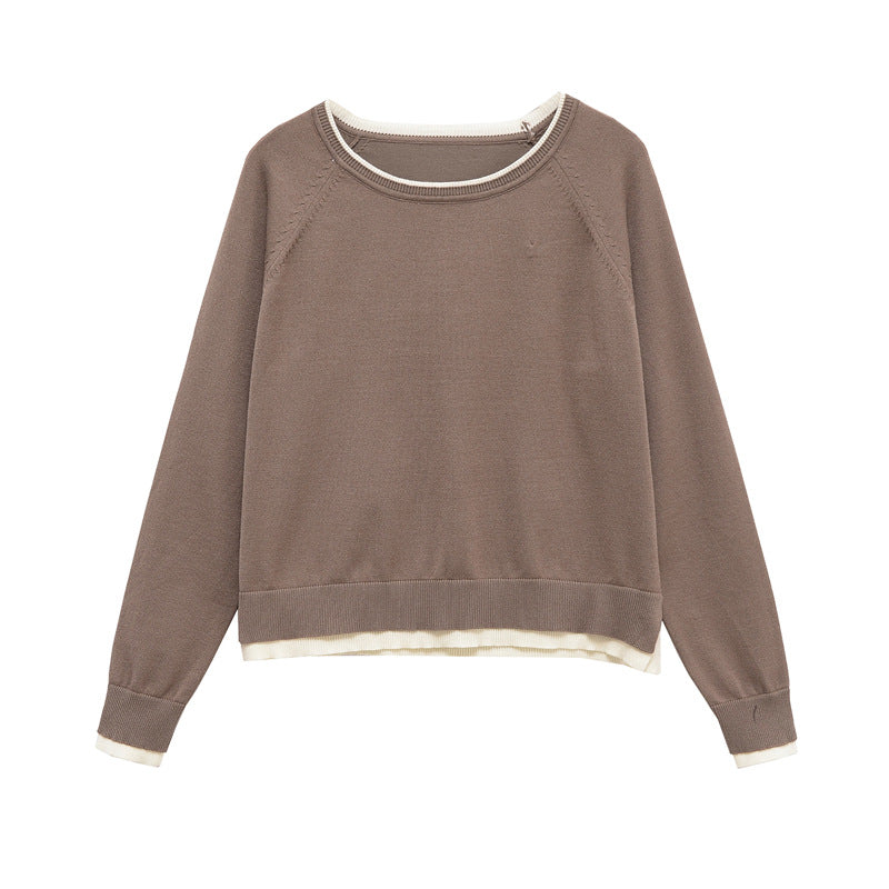 Damen modischer Sweatshirt mit doppellagigem Design Drune