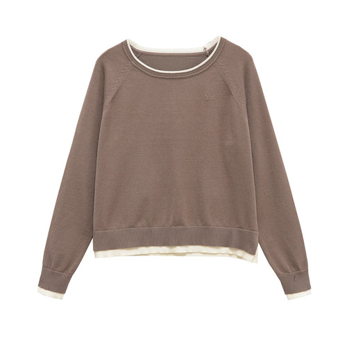 Damen modischer Sweatshirt mit doppellagigem Design Drune
