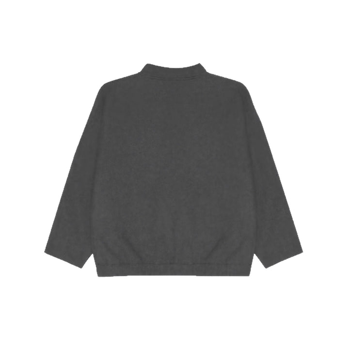 Damen nan kuschelige Fleece-Bomberjacke mit Stehkragen Rippbund und Druckknopfleiste Drune