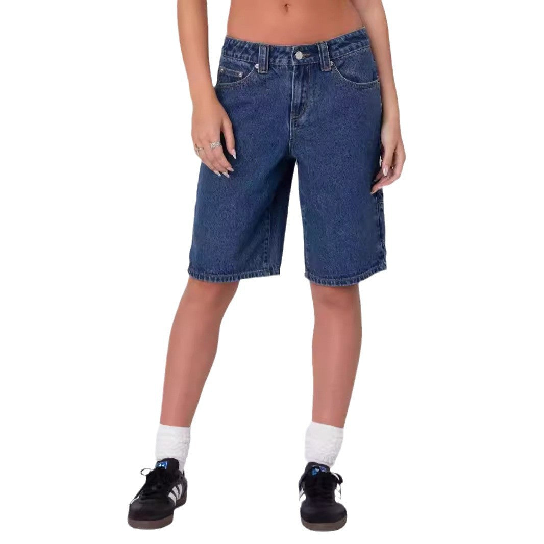 Damen modische Denim-Shorts im lässigen Schnitt mit hoher Taille Drune