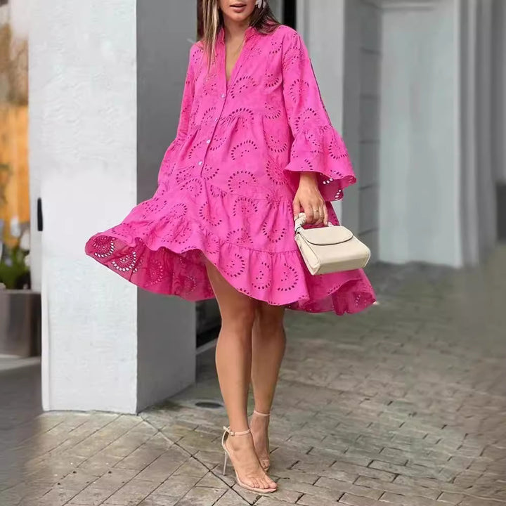 Damen Fließendes Bohemian Sommerkleid Drune