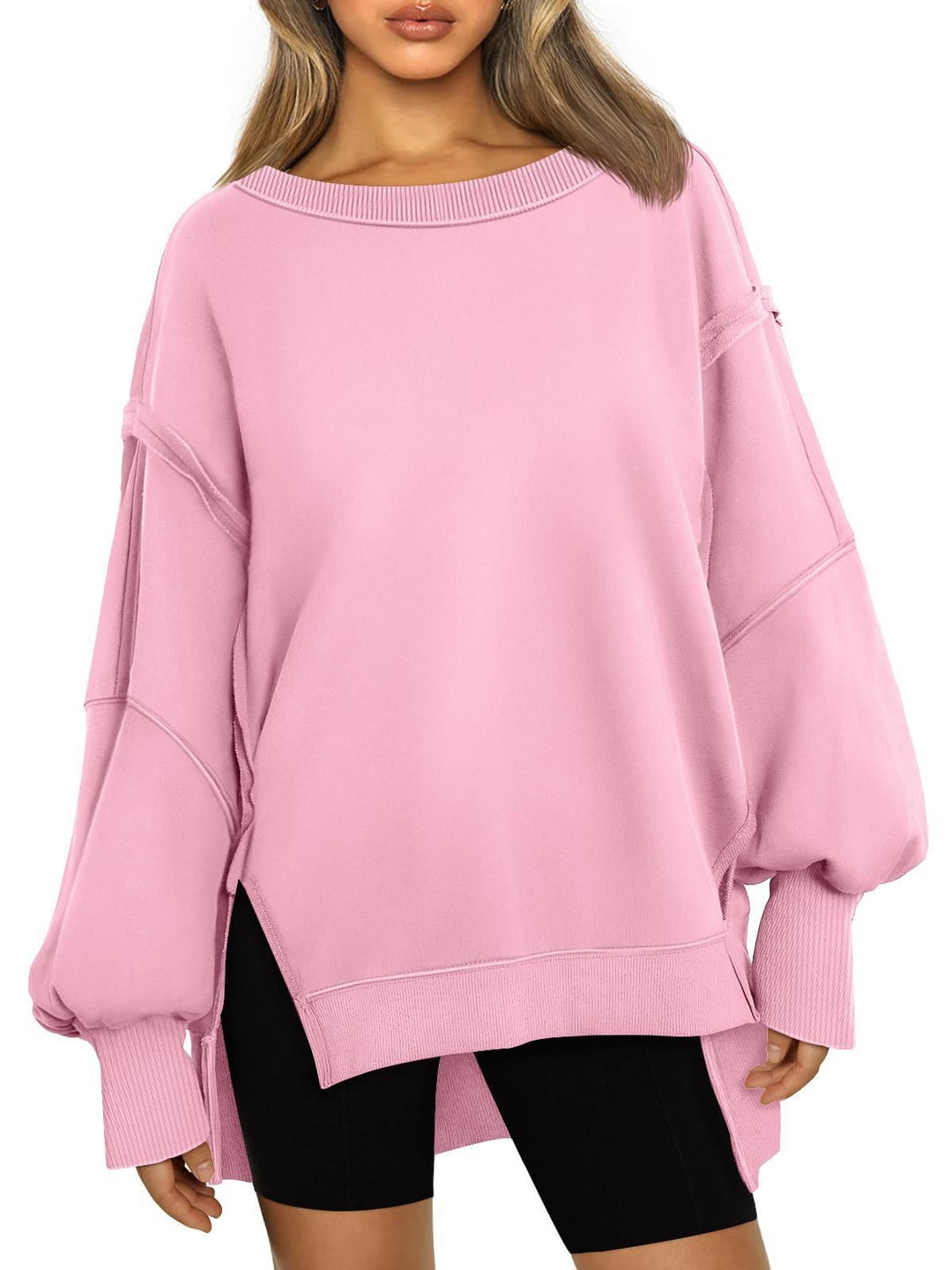 Damen oversized Sweatshirt mit ballonförmigen Ärmeln Drune