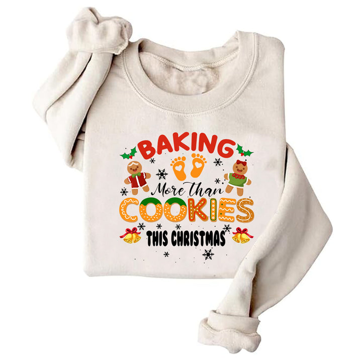 Damen Sweatshirt mit weichem Fleece-Innenfutter und fröhlichem Weihnachtsdruck Drune