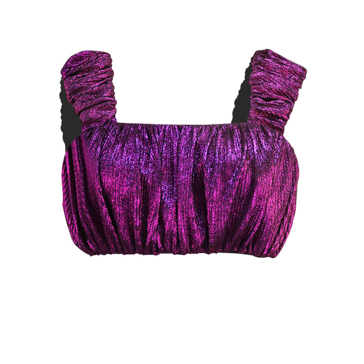 Damen Glitzerndes Bustier mit Rüschendetails Drune