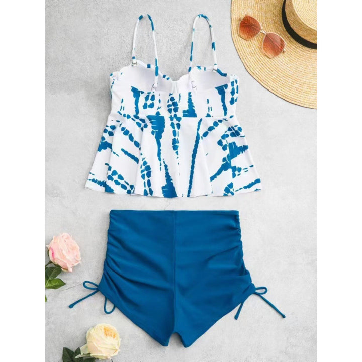 Damen Tankini-Set mit elegantem Volant-Oberteil und hohem Taillenslip Drune