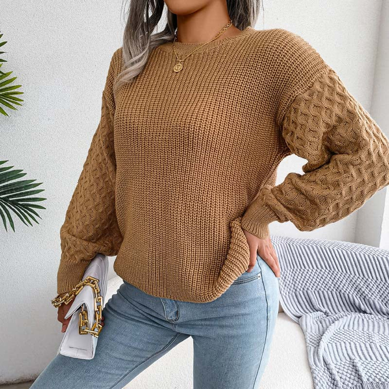 Drune | Schlichter Pullover Aus Einfarbigem Strickdesign
