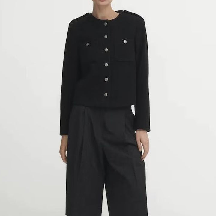 Damen Kurzjacke mit praktischen Taschen und eleganten Knopfdetails Drune