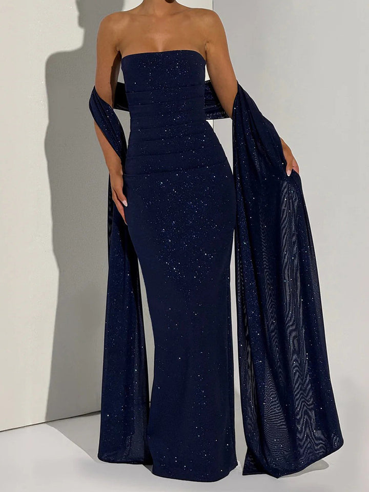 Damen Glamouröses Abendkleid mit schimmernden Details Drune