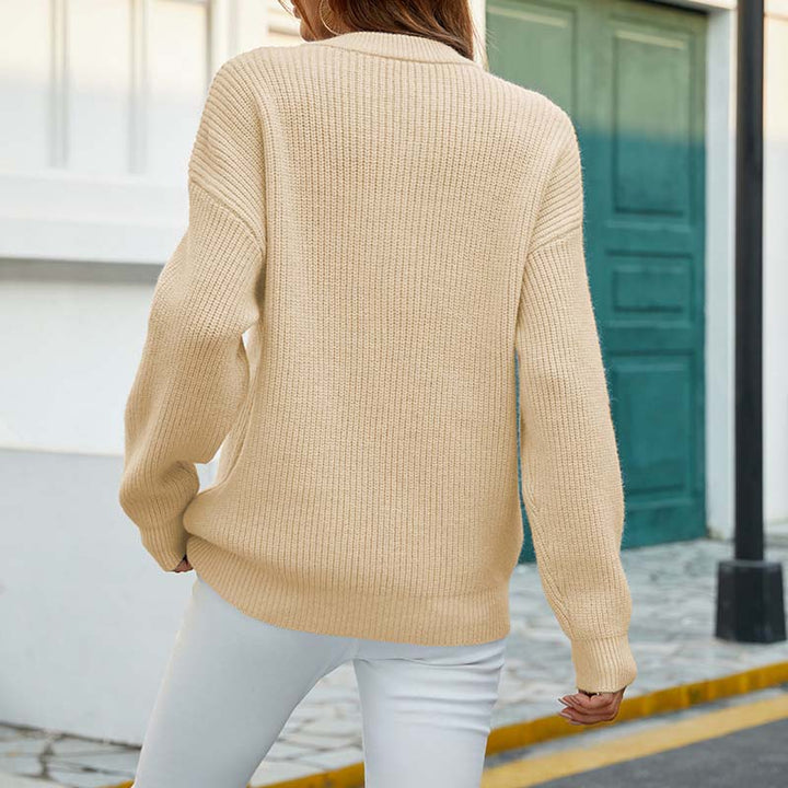 Drune | Einfarbiger Strickpullover Mit Feinem Strick