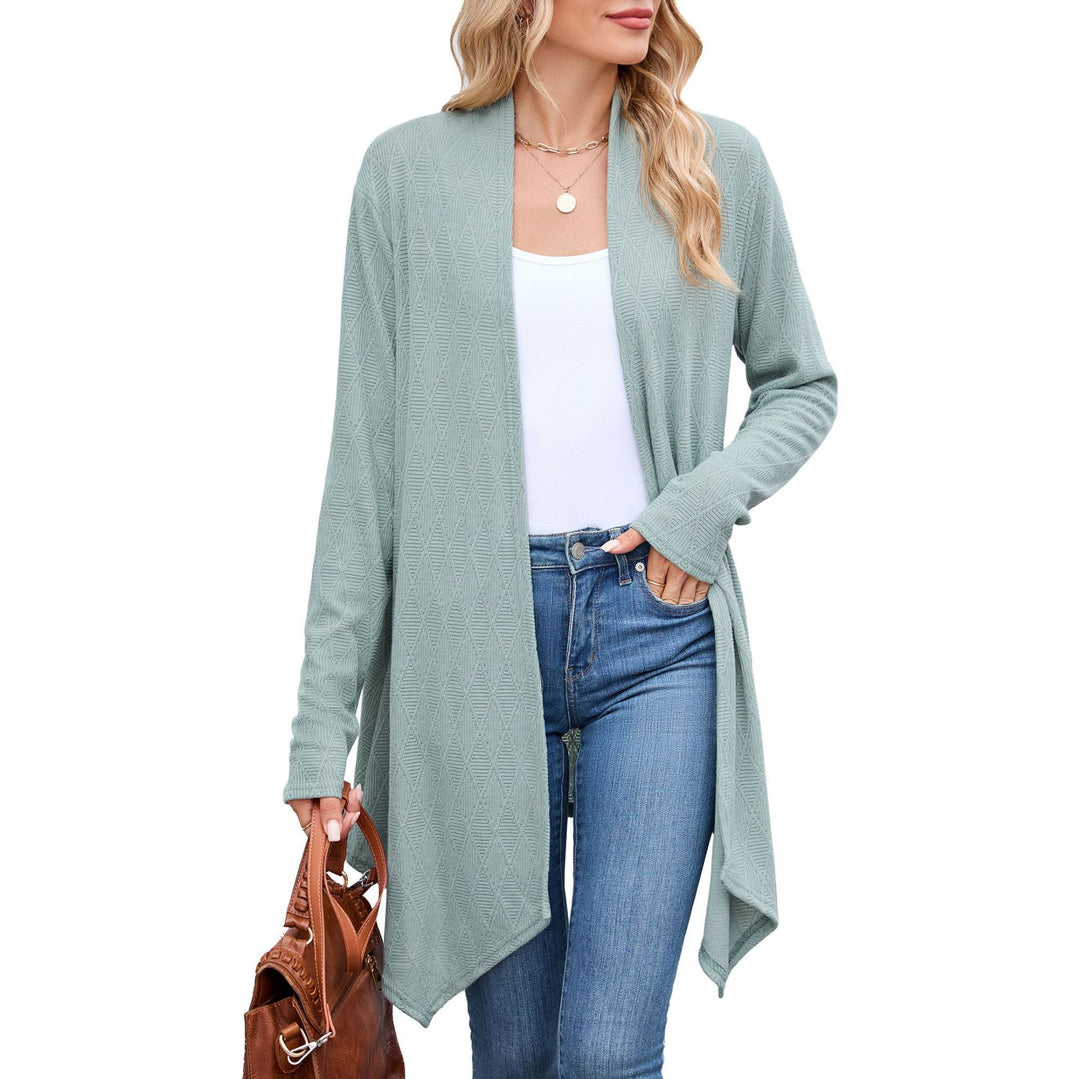 Damen Strickjacke mit asymmetrischem Schnitt und Strukturmuster Drune