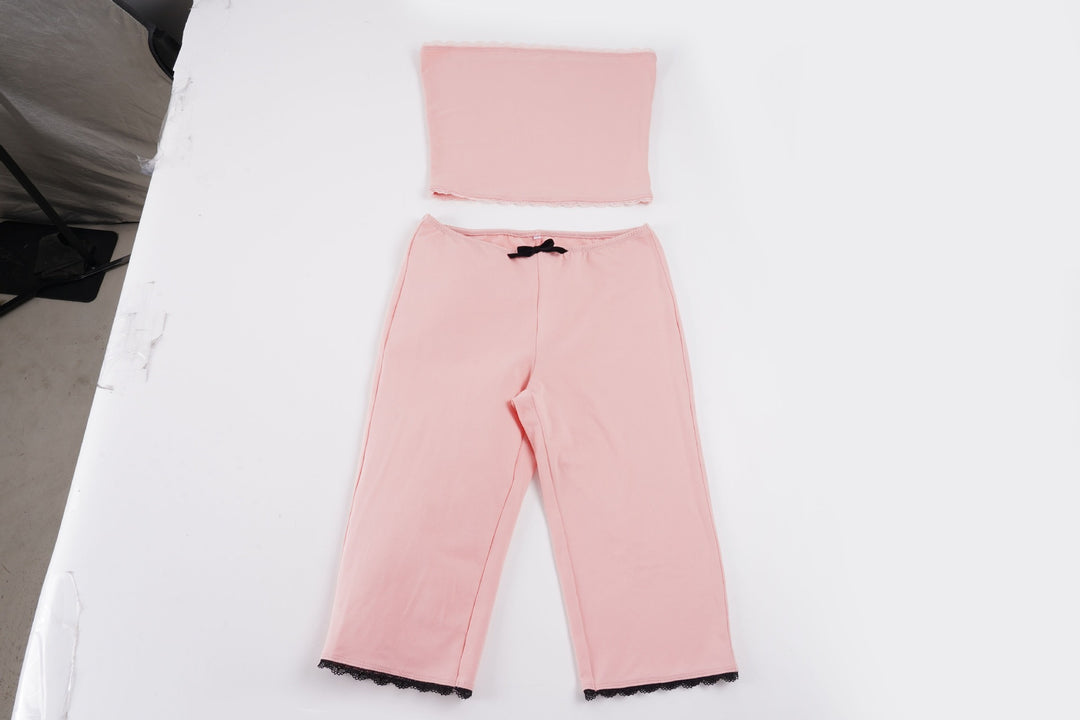 Damen Schlafanzug-Set mit Bustier und Capri-Hosen Drune
