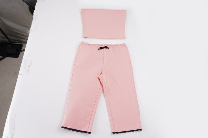 Damen Schlafanzug-Set mit Bustier und Capri-Hosen Drune
