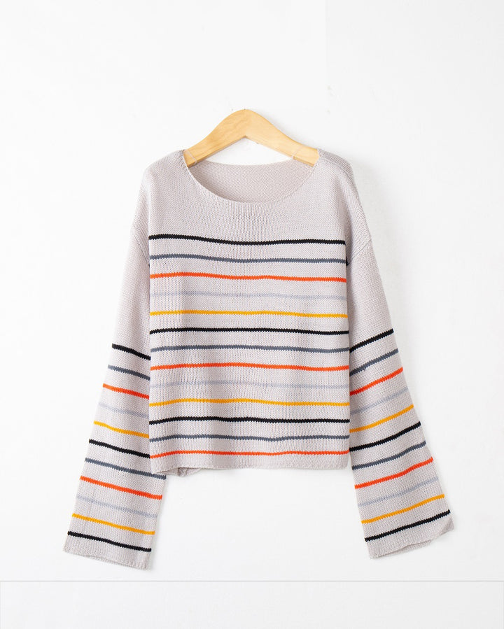 Damen Oversized Streifenpullover aus weichem Material mit weitem Schnitt Drune