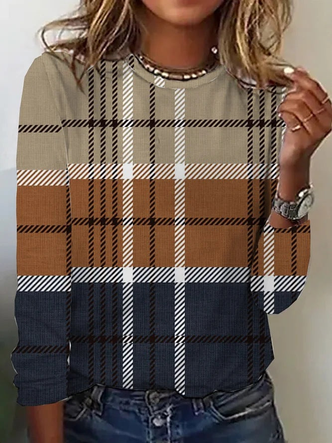 Drune | Bedruckter legerer Pullover Top