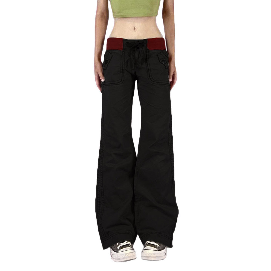 Damen Flared Pants mit modischem Taillengürtel Drune