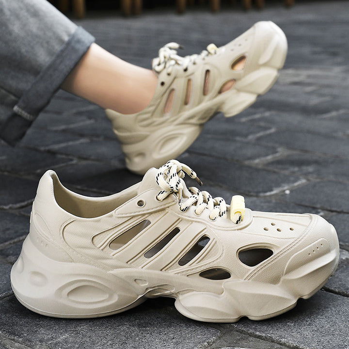 Herren nan futuristischer atmungsaktiver Cut-Out Plateau-Sneaker mit stoßdämpfender EVA-Sohle und Schnellverschluss Drune