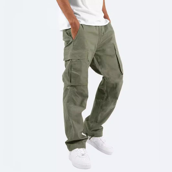 Herren nan lässige Baumwoll Cargo-Hose mit Multi-Taschen und verstellbarem Saum Drune