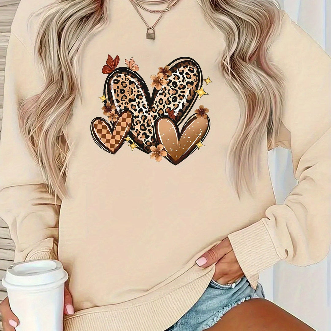 Damen Sweatshirt mit attraktiven Herzmotiven Drune