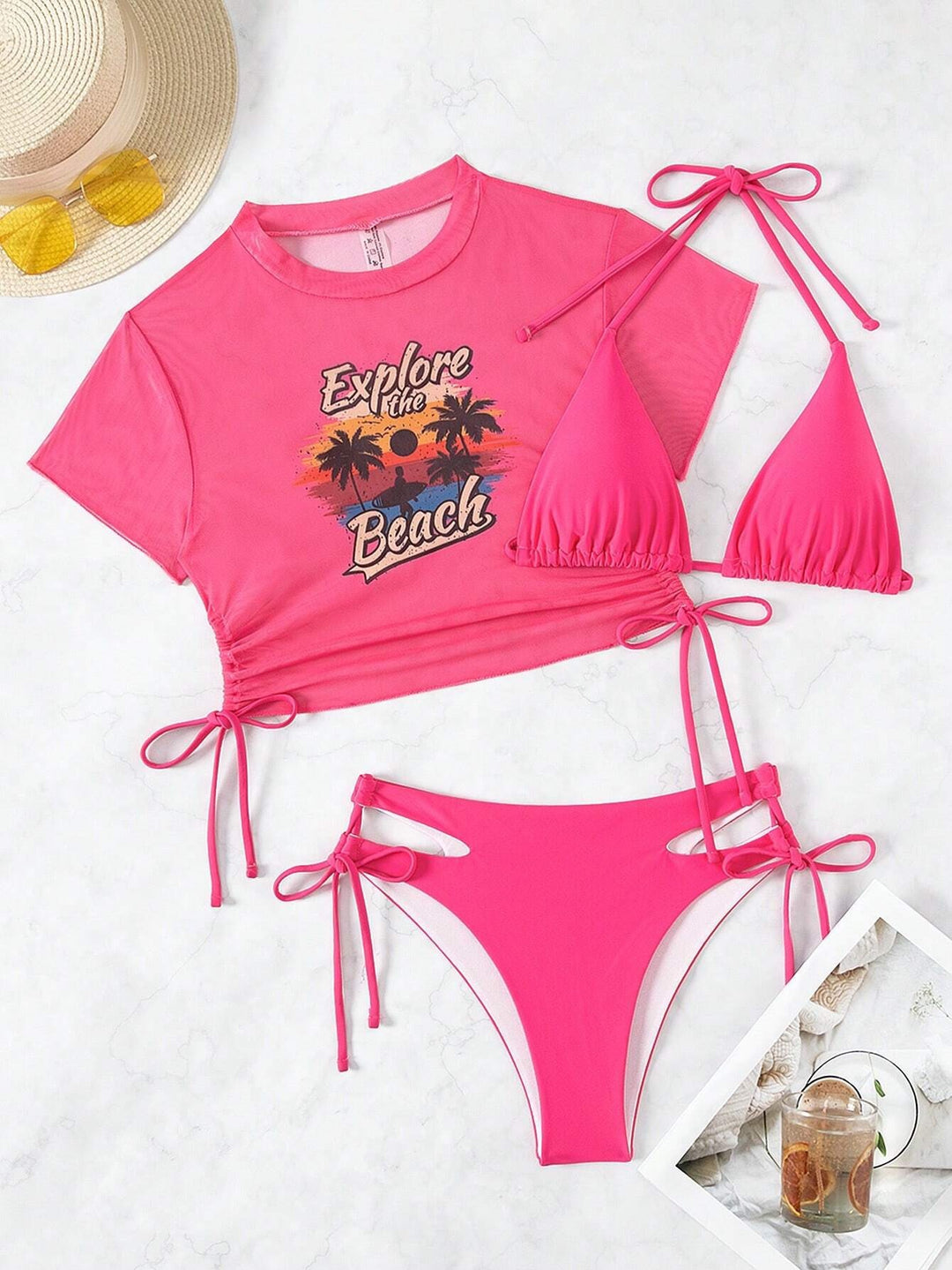 Damen Bikiniset mit modischem Crop-Top Drune