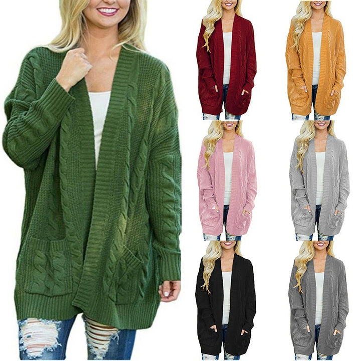 Damen Grobstrick Cardigan mit tiefen Taschen und eleganter Struktur Drune