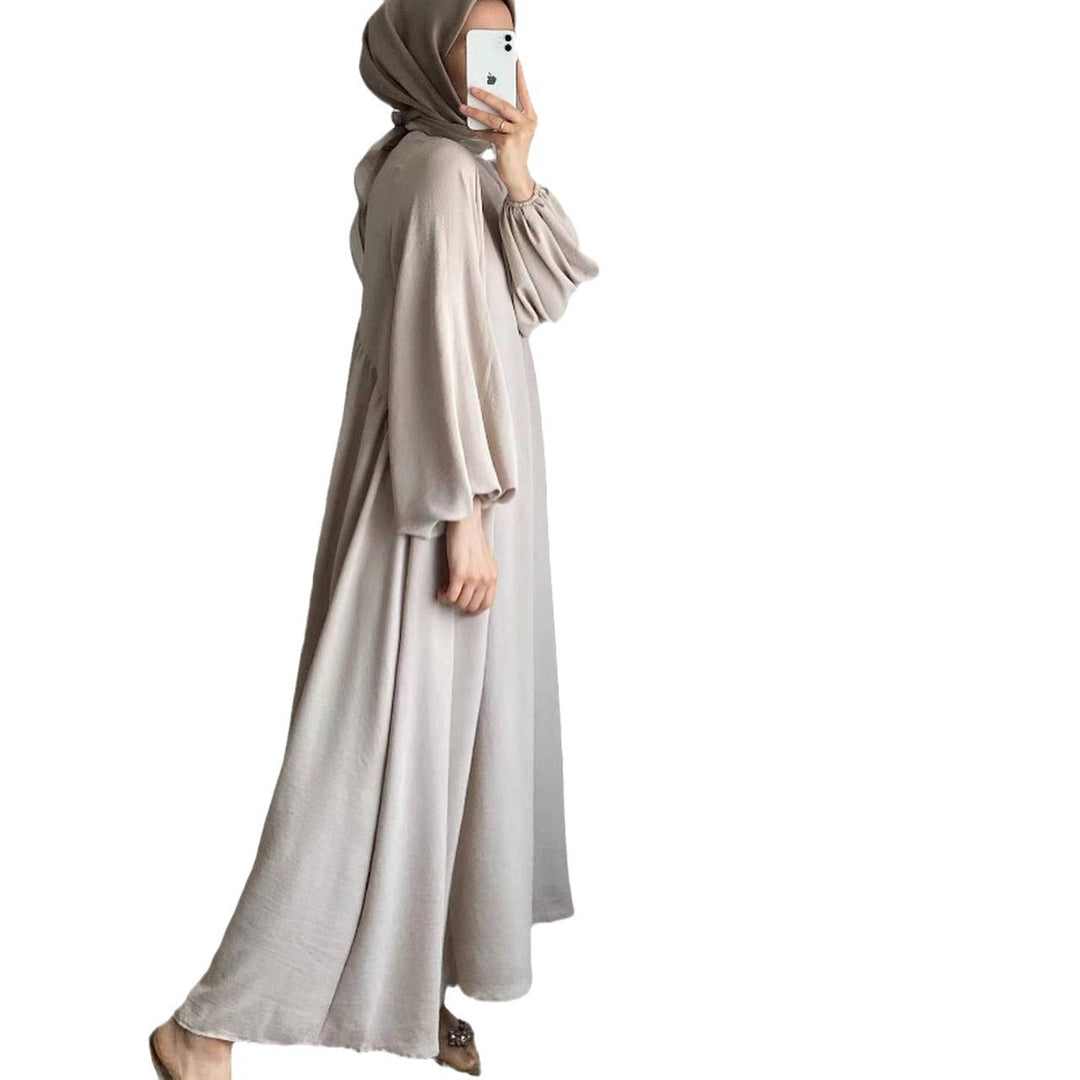 Damen elegantes Maxikleid mit voluminösen Ärmeln und fließendem Schnitt Drune