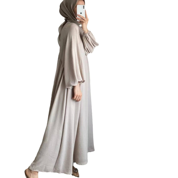 Damen elegantes Maxikleid mit voluminösen Ärmeln und fließendem Schnitt Drune