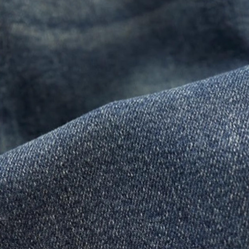 Damen modische Denim-Hose mit elastischem Bund und praktischen Taschen Drune