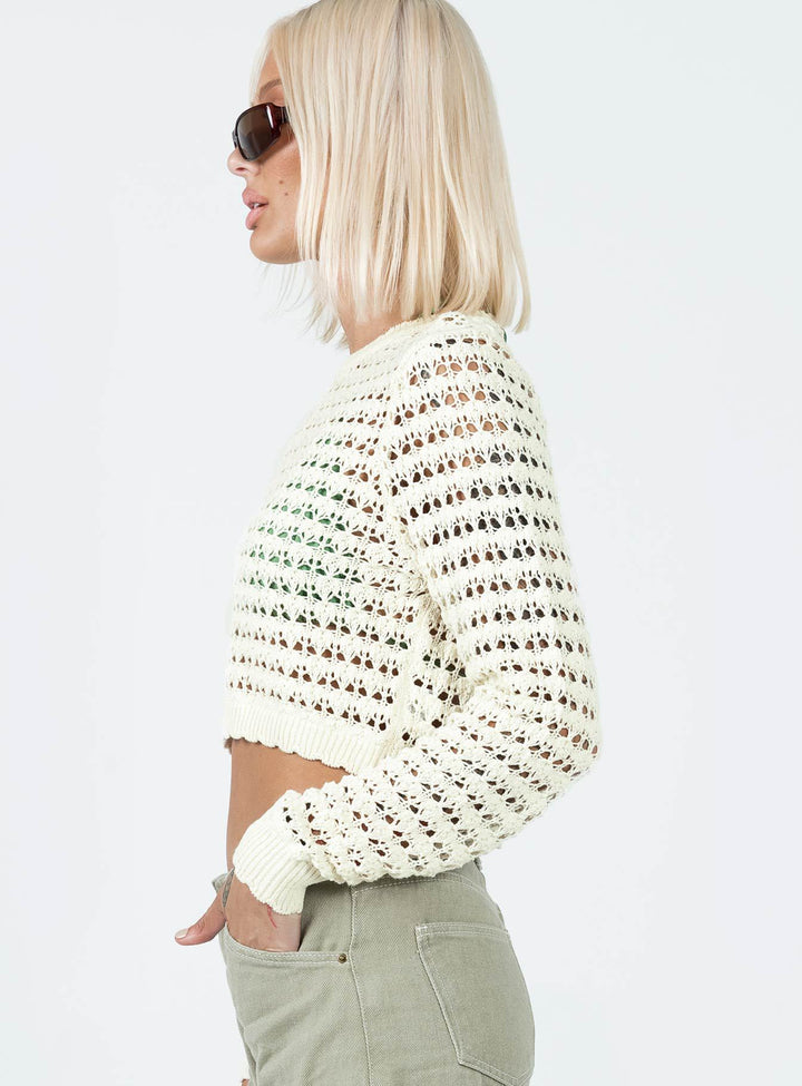 Damen gehäkeltes Crop-Top mit modischer Lochstruktur Drune