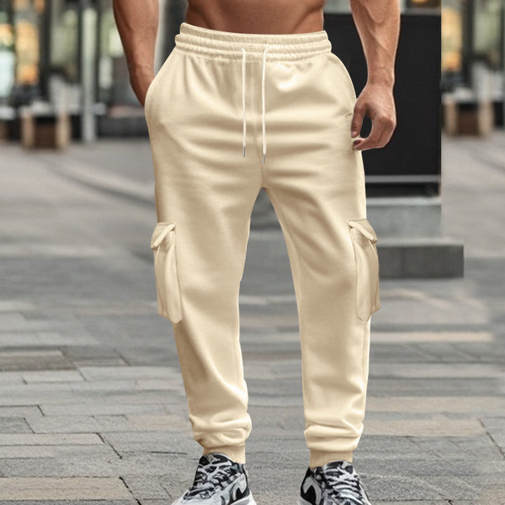 Herren nan Utility-Joggerhose mit seitlichen Klappentaschen, Kordelzugbund und konischer Passform Drune