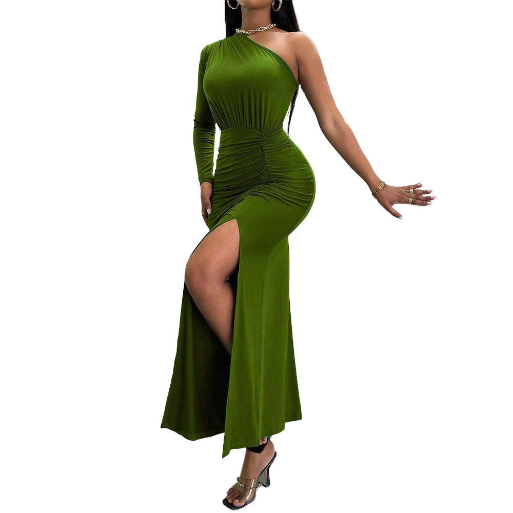 Damen Wickelkleid mit asymmetrischem Schnitt und schicker Raffung Drune