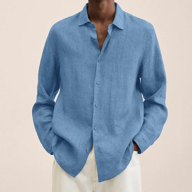 Herren nan leichtes Leinenhemd mit klassischem Kragen und lässigem Relaxed Fit Drune