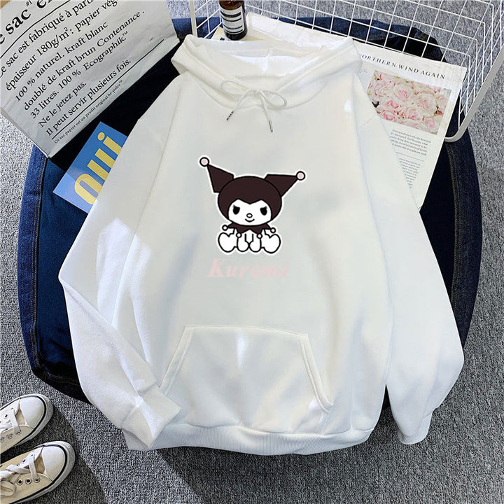 Damen Kapuzenpullover mit niedlichem Kuh-Motiv und hochwertigem Fleece Futter Drune