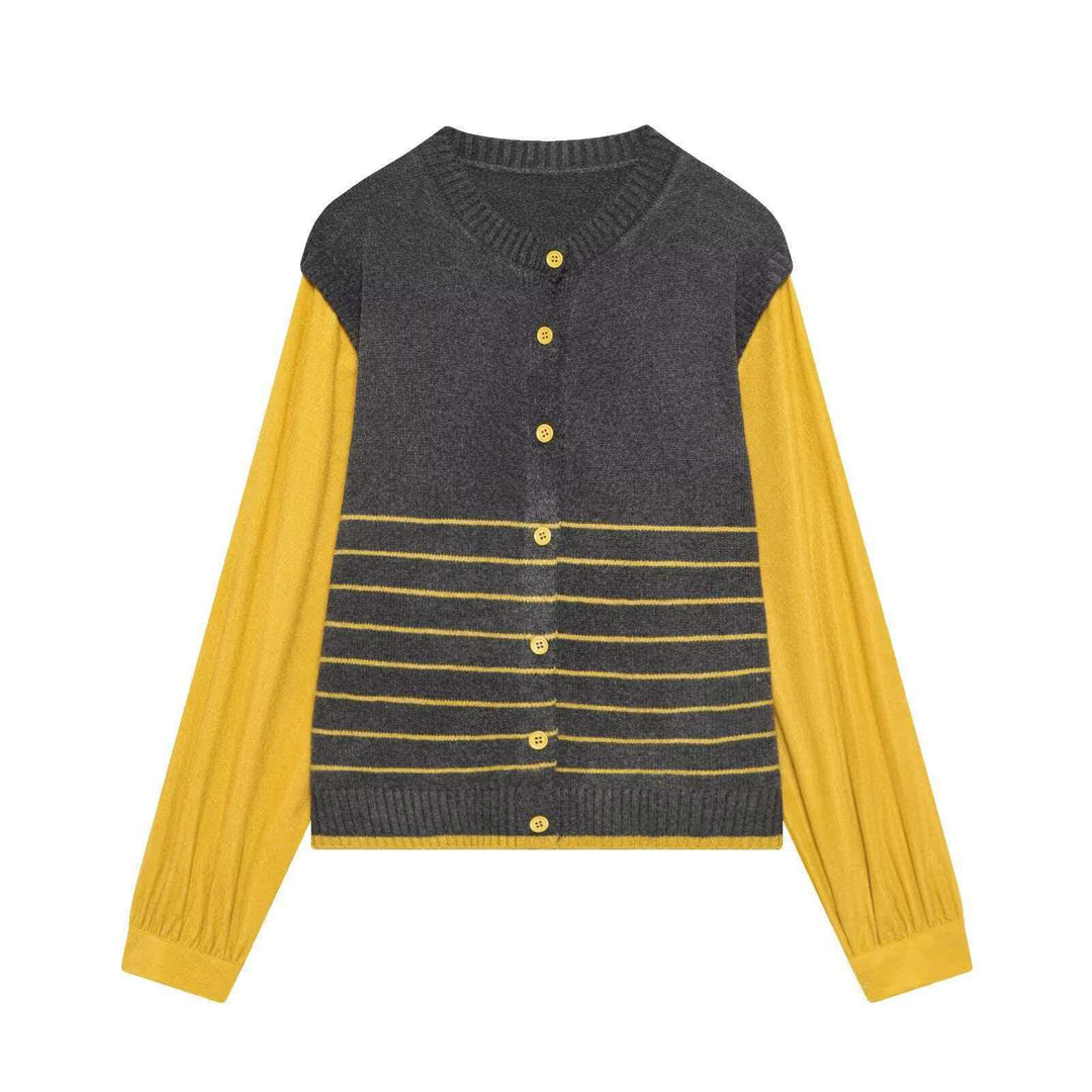 Damen modischer Cardigan mit eleganten Kontrasten Drune