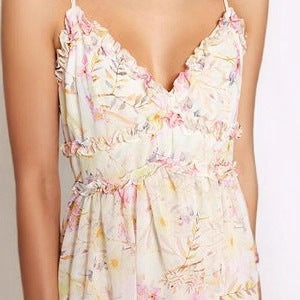 Damen Maxikleid mit floralen Mustern und fließendem Schnitt Drune