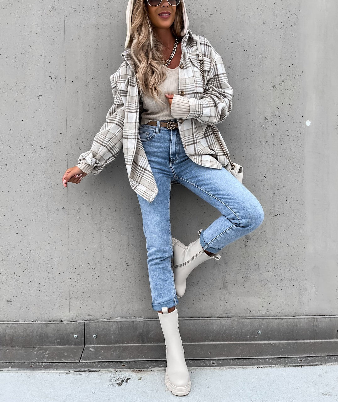 Drune | Street Style Chic Checkered Jacket with Hood