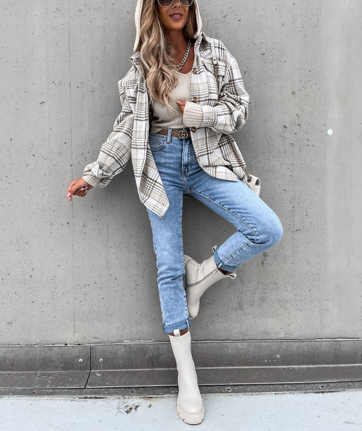 Drune | Street Style Chic Checkered Jacket with Hood