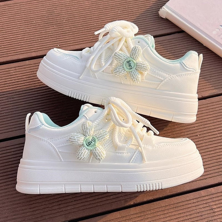 Damen Sportliche Sneakers mit floralem Applikationsdesign und atmungsaktiver Sohle Drune