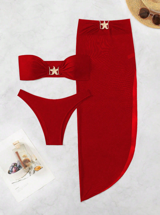 Damen Bikiniset mit transparentem Rock Drune