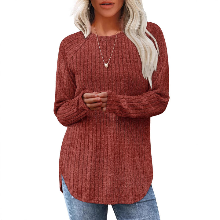 Damen Oversized Pullover mit Rippstruktur und lässigem Schnitt Drune