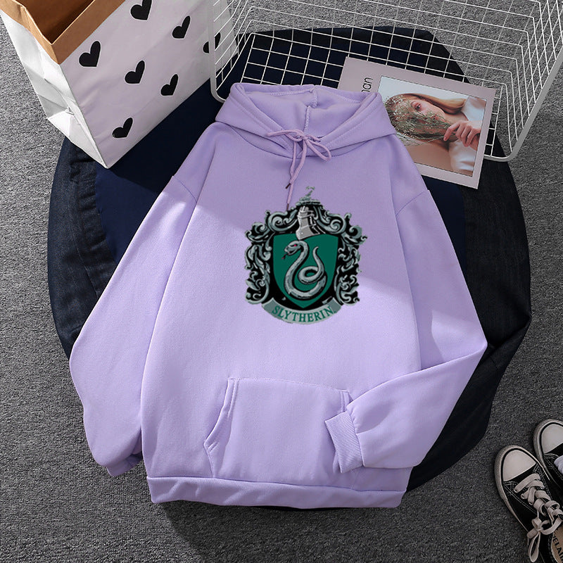 Damen Kapuzenpullover mit Slytherin-Wappen Drune