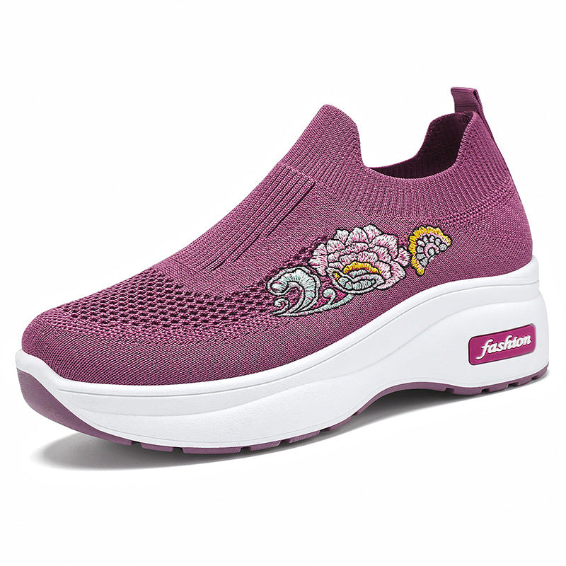 Damen nan atmungsaktive Strick-Sneaker mit Plateau-Sohle und elastischer Sockenkonstruktion Drune
