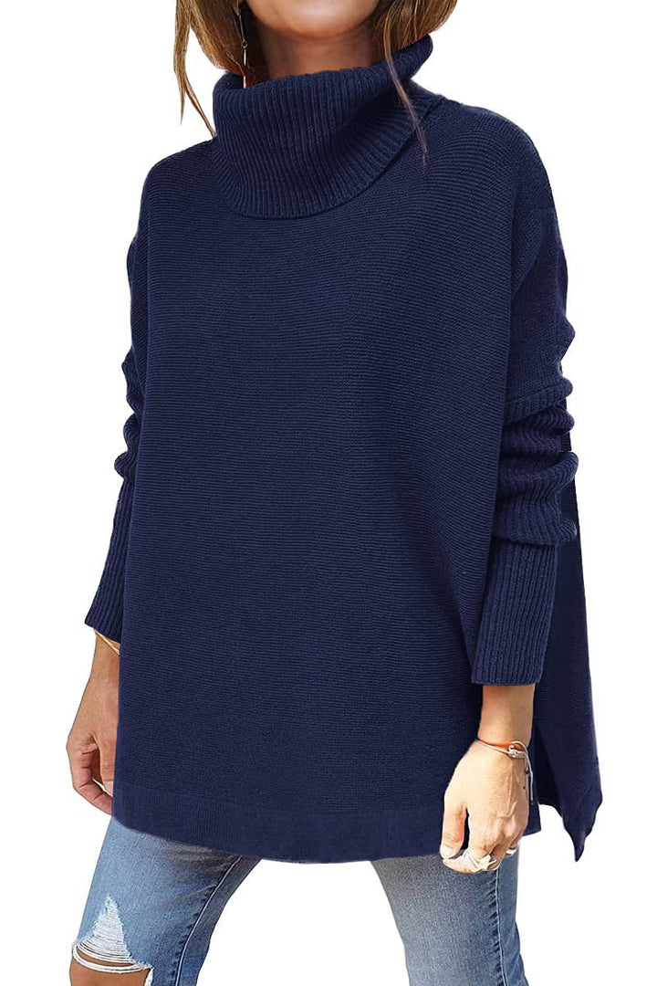 Damen Großer Rollkragenpullover mit strukturiertem Strickmuster und lässigem Schnitt Drune