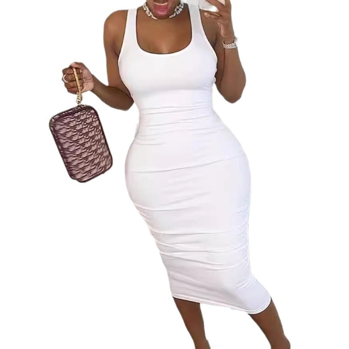 Damen Figuraffiniertes Midi-Kleid mit Raffungen Drune