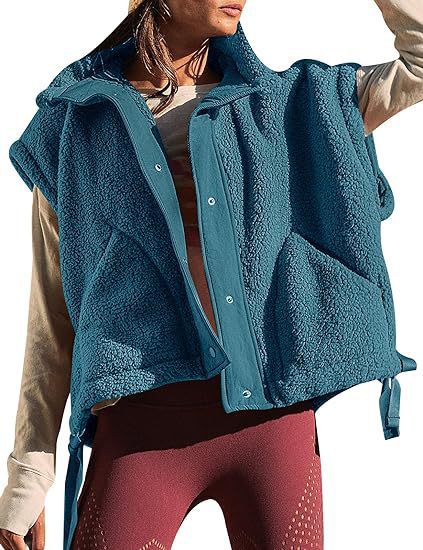 Damen kuschelige Weste aus Fleece mit praktischen Taschen und innovativem Design Drune