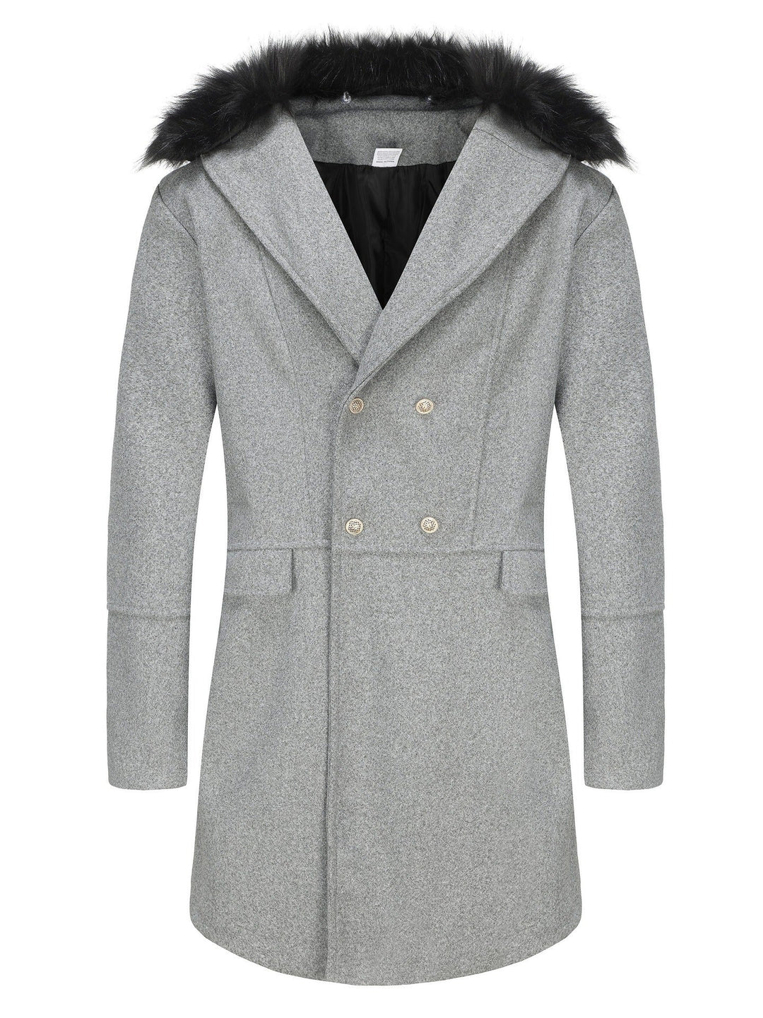 Herren elegante Wolljacke mit kunstfellkragen Drune