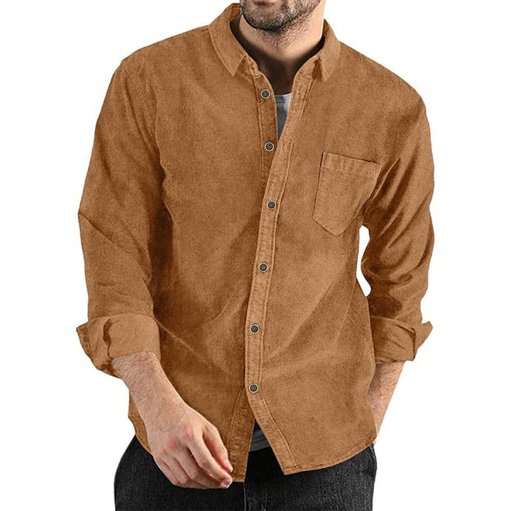 Herren Cordhemd mit button-down Kragen und Brusttasche Drune