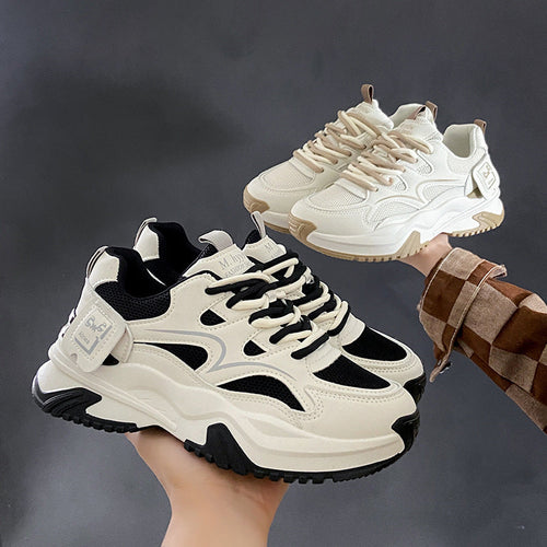 Damen Chunky Sneakers mit modischem Design und atmungsaktiver Obermaterialstruktur Drune