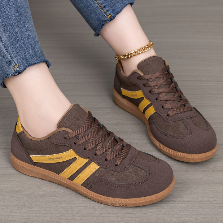 Damen nan retro-inspirierter Low-Top Sneaker mit Velours- und Synthetikbesatz Drune