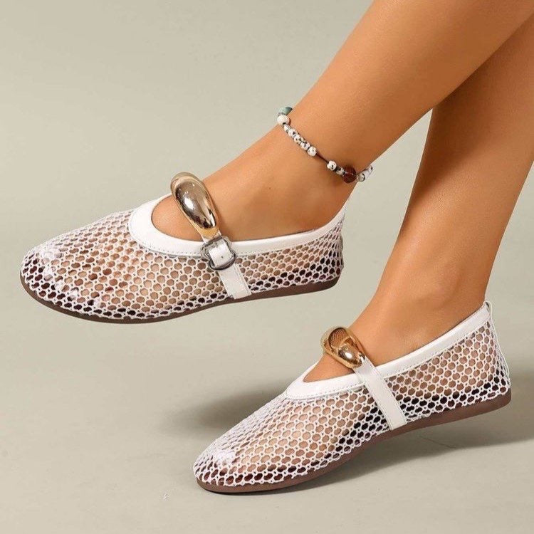 Damen stilvolle Netzschuhe mit modischem Riemen Drune