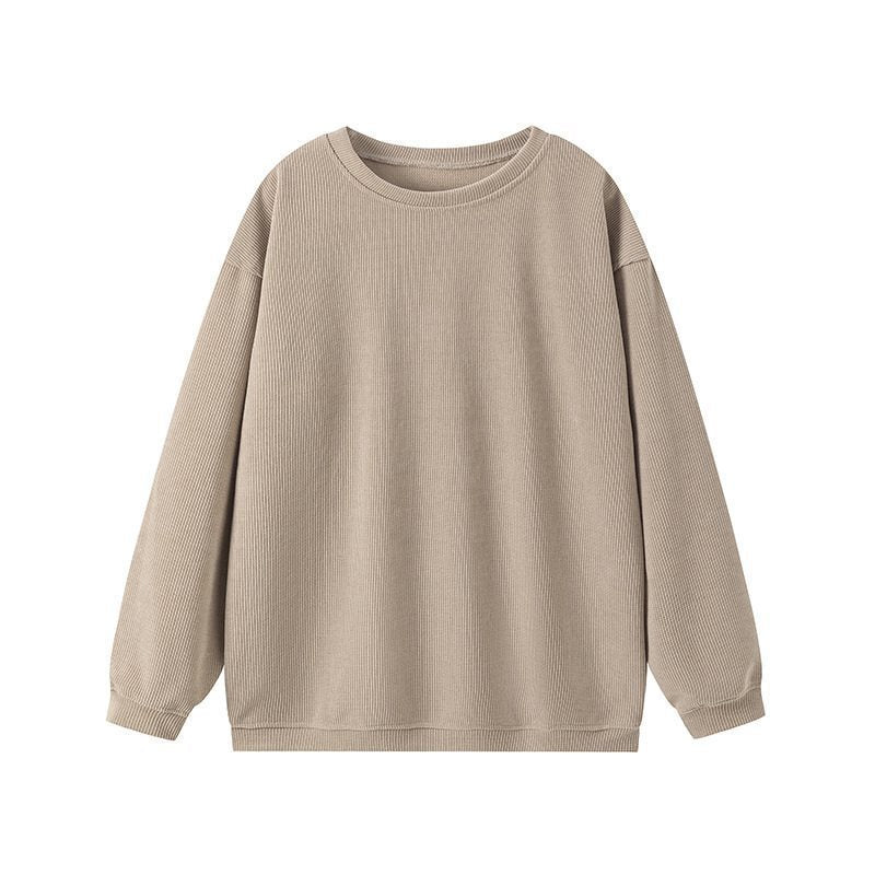 Damen Lässiges Sweatshirt mit Rippstruktur und weitem Schnitt Drune